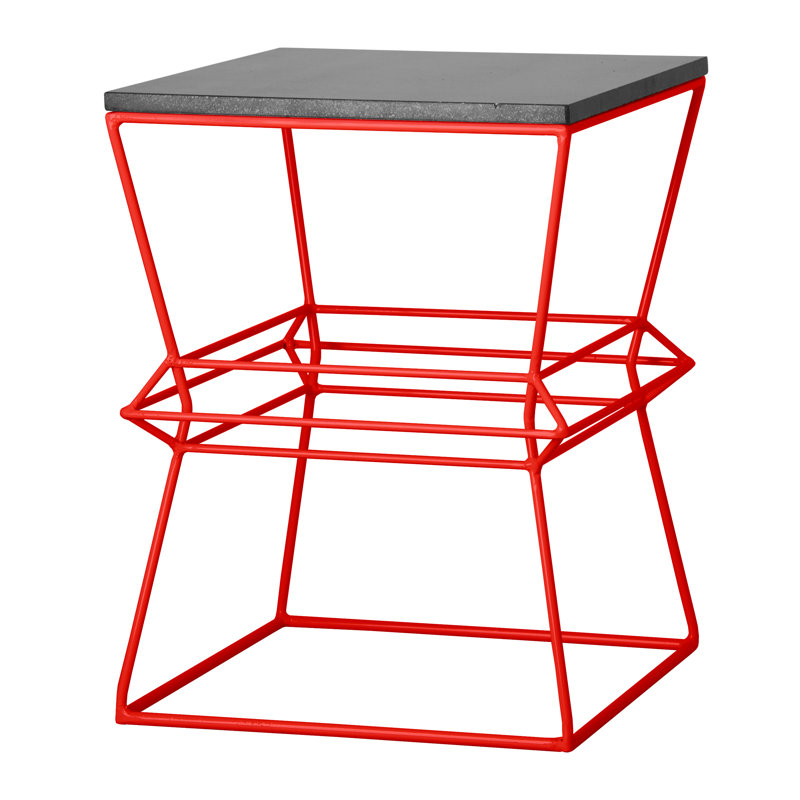 Tabouret d'appoint en métal Vector, Rouge