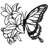 Lilies Butterfly Black Gold Minimalist Modern Abstract Wall Accent Sculpture Hanging Decoration Metal Wall Decor-94208047-94208046