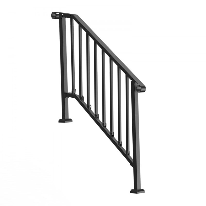Balustrades à 3 ou 4 marches pour l'extérieur, Noir, noir, noir, noir, H 39 po x l 48,8 po x P 3,3 po