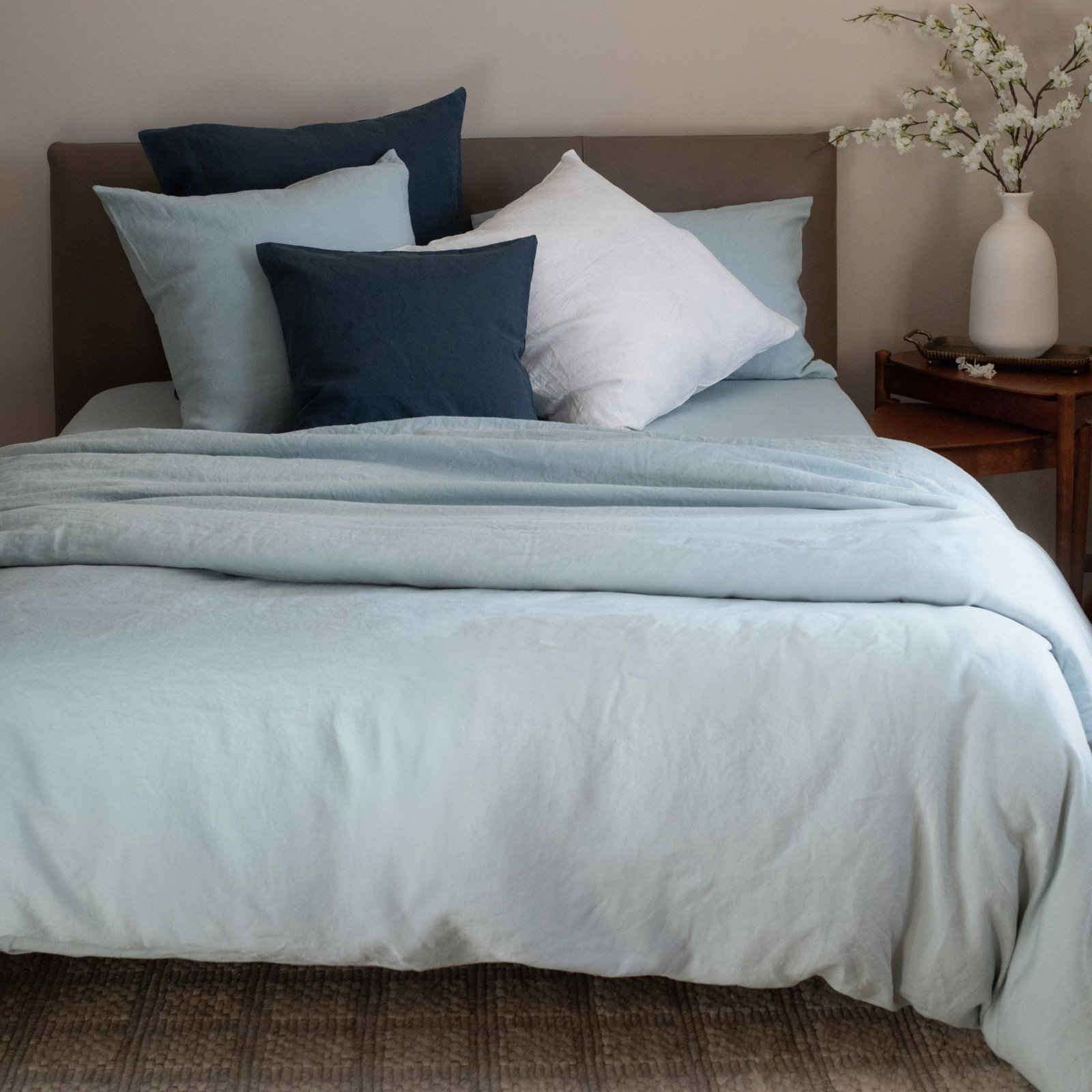 100% French Linen Duvet Cover, Twin Duvet Cover, Wave
