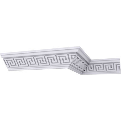 Endurathane Eris Crown Moulding, 2 1/8"H x 2 1/8"P x 3"F x 94 1/2"L, Factory Primed