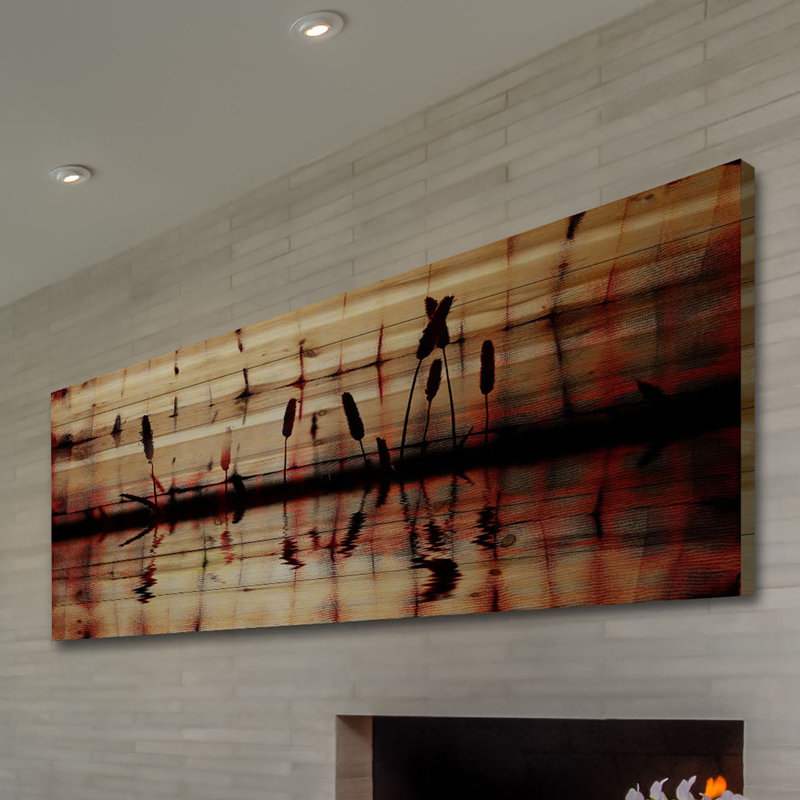 Lindiwe Panoramic Reflection par Parvez Taj - impression sur bois sans cadre, H 10 po x l 30 po x P 1,5 po