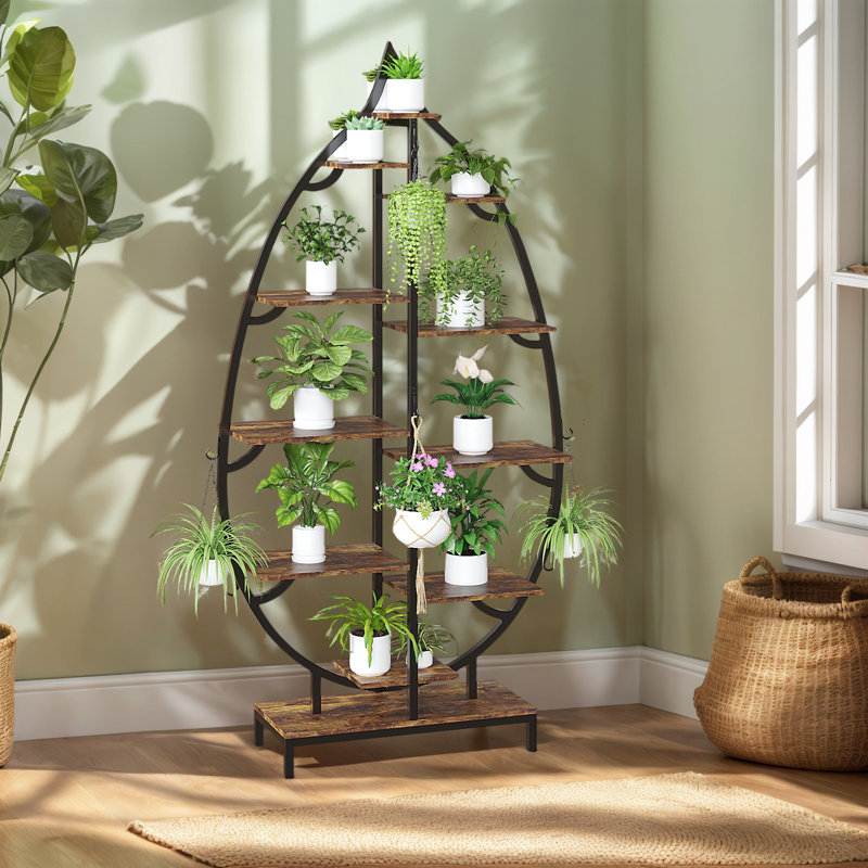 Support pour plante en forme de feuille