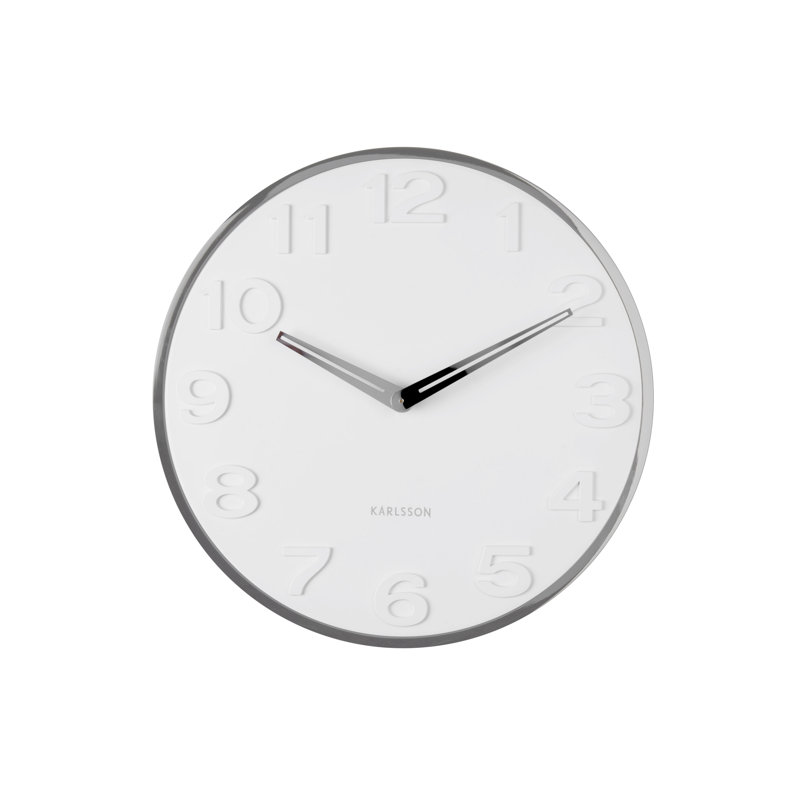 Metal Wall Clock, White