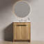 Meuble-lavabo sur pied de 30 po avec panneau rainuré 3D et lavabo en céramique intégré