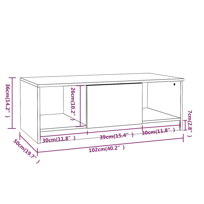 Jeffcott Solid Coffee Table with Storage, White