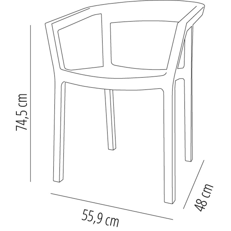 Peach Outdoor Dining Armchair, White