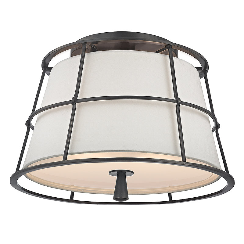 Jace Linen Flush Mount, Old Bronze