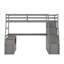 Lit mezzanine simple avec 7 tiroirs, 2 tablettes et un bureau-431593691