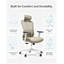 Chaise de bureau ergonomique avec dossier haut et tissu en filet respirant, avec appui-tête réglable et soutien lombaire; convient pour la maison, le bureau et le bureau