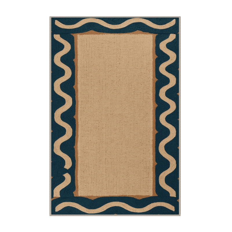  Tapis hawaïen lavable à bordure ondulée, Tapis de couloir 2 pi x 4 pi