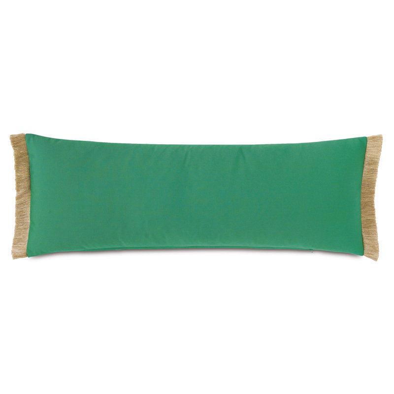 Abaca Fringed Outdoor Reversible Throw Pillow