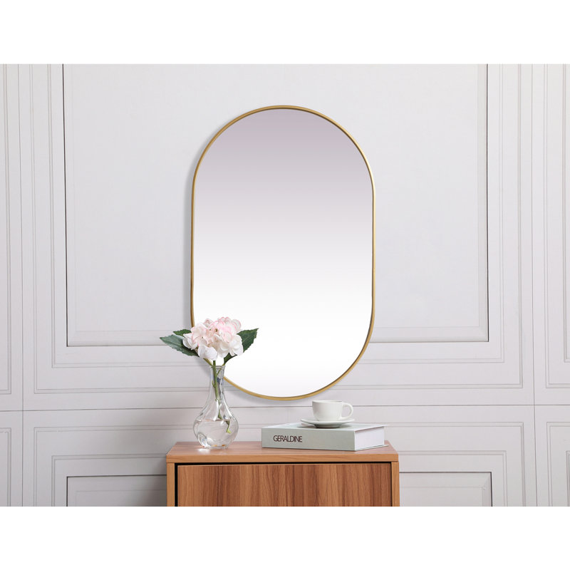 Elington Metal Oval Mirror, Brass, 48"  x 30" 