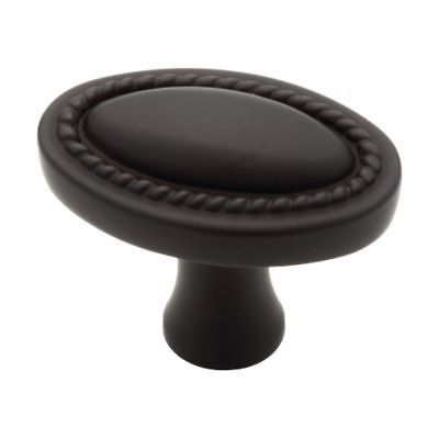 (5 Pack) 1-1/4 inch Oval Rope Edge Knob Matte Nickel