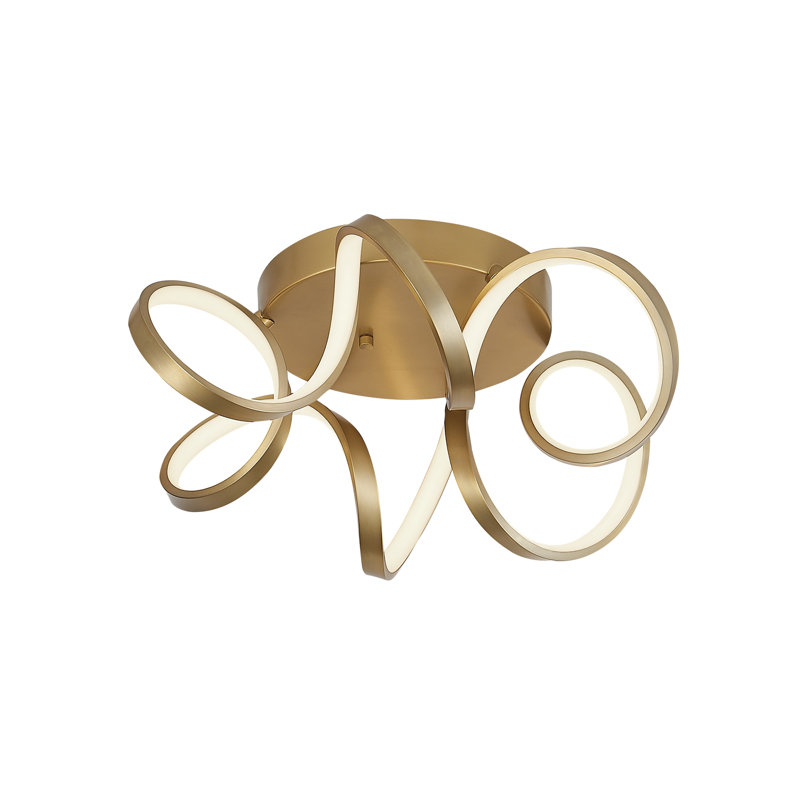 Synergy LED Flush Mount, Antique Brass