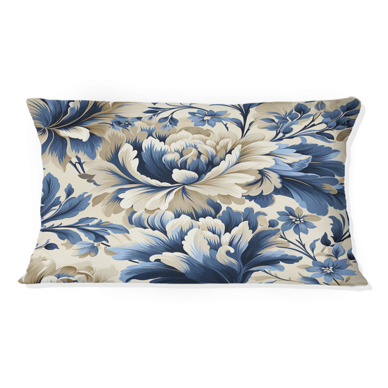Ikat floral bleu victorien harmonie III - imprimé floral