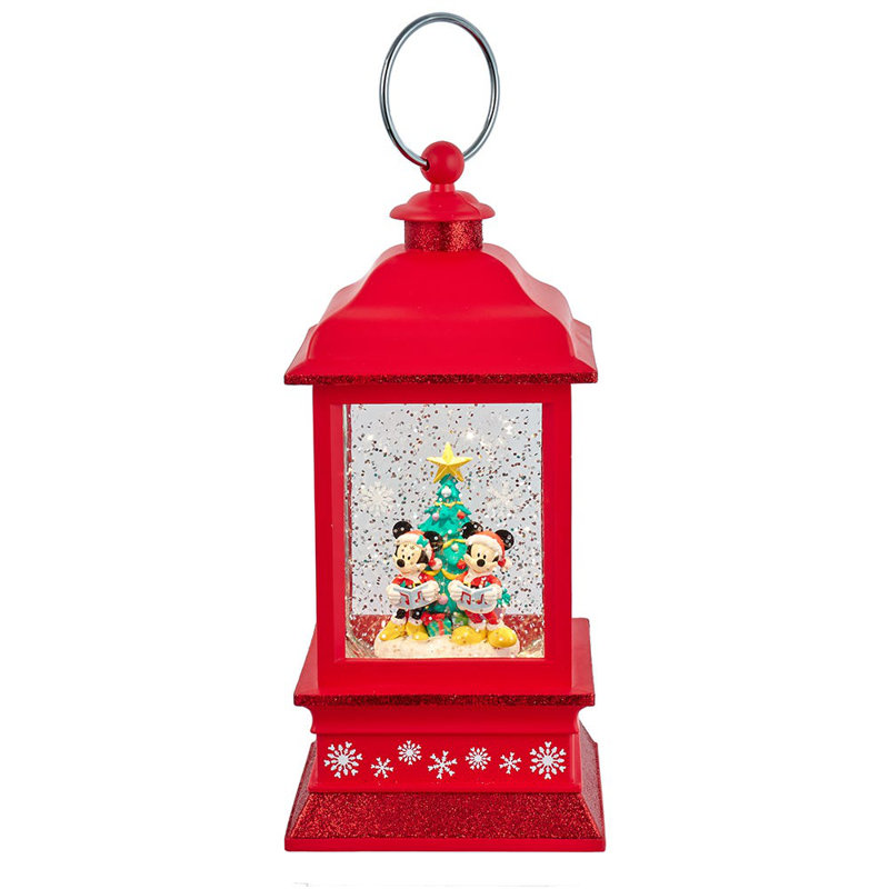 Kurt Adler Battery Operated Disney Mickey & Minnie Musical Light-Up Lantern, 9in