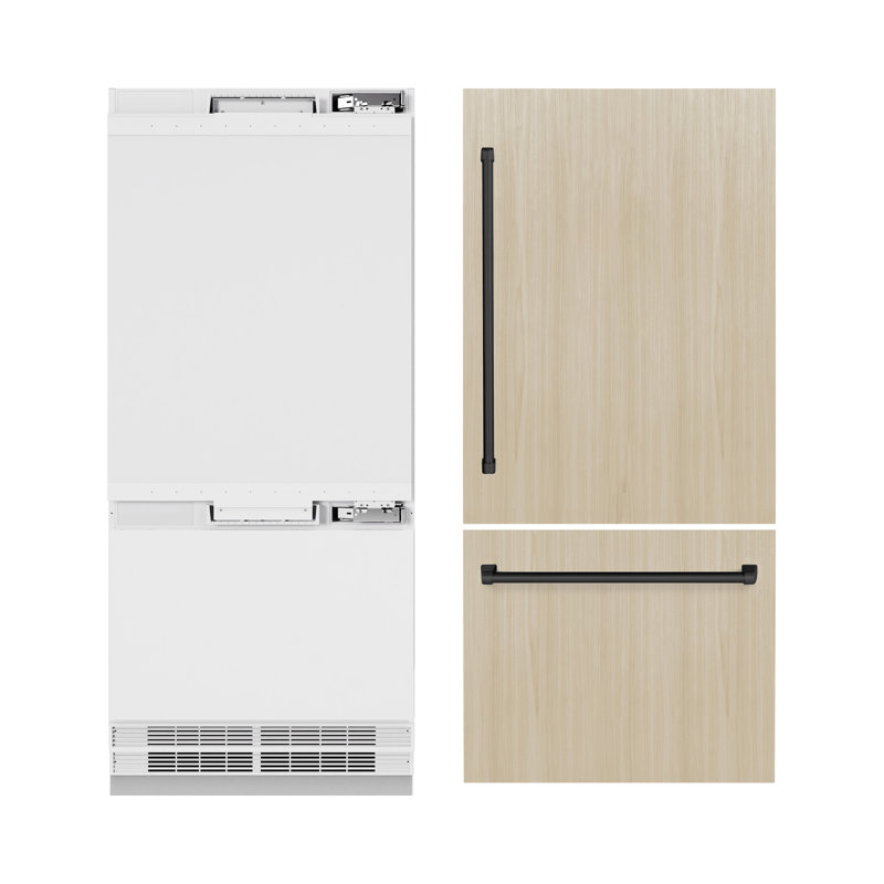 ZLINE Autograph Edition 36 in. Panel Ready Built-In Refrigerator w/ Gold Accents, Panel Ready/Graphite Gray/Matte Black