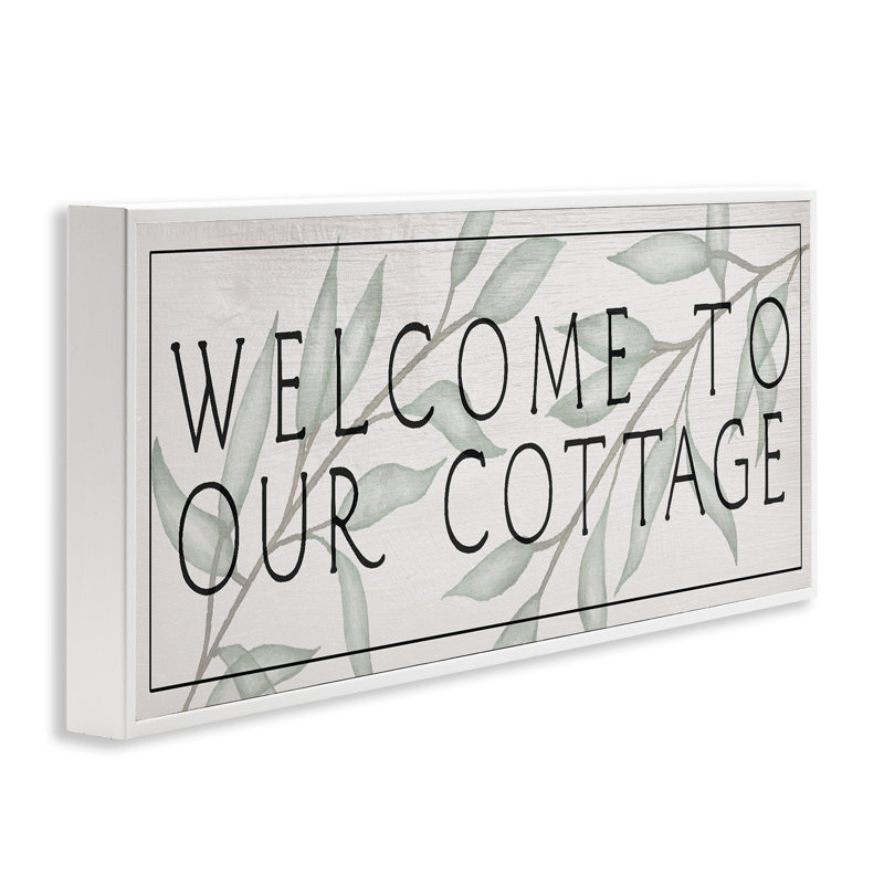 Giclée rustique «Welcome» encadrée, design par Lil 'Rue, H 10 po x l 24 po, Estampe numérique encadrée blanc bord de mer