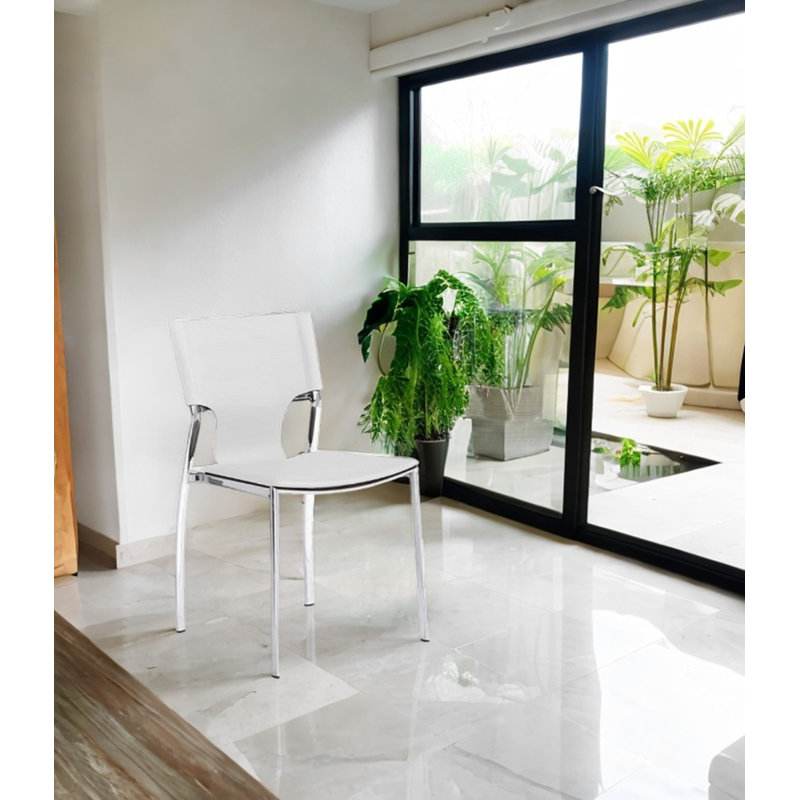 Chaise de salle à manger rembourrée Danyeal, Blanc