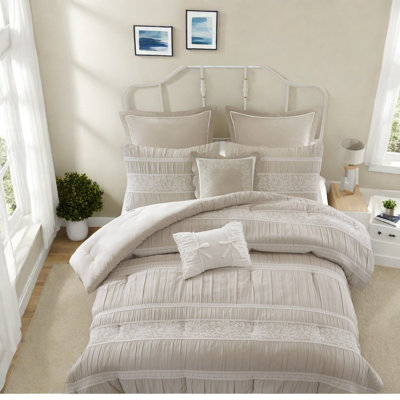 Piece Queen Bedding Sets, Polyester Jacquard Farmhouse Style For Home