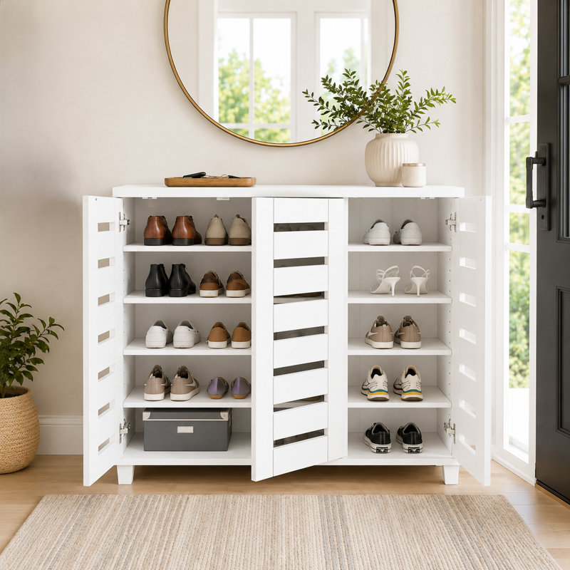 Alcester Lismore Shoe Storage Cabinet Up to 20 Pairs, White