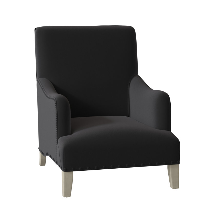 Hawley Upholstered Armchair, 9953 Midnight 100% Polyester, Almond Buff