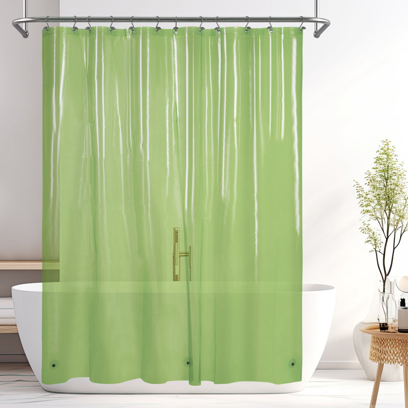 Doublure de rideau de douche imperméable légère en PEVA, Vert clair, H 84 po x l 72 po