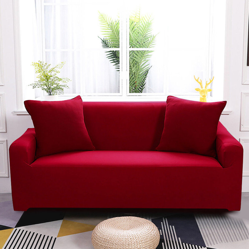 Housse pour canapé extensible 3 places, Rouge, H 45 po x l 72 po x P 30 po