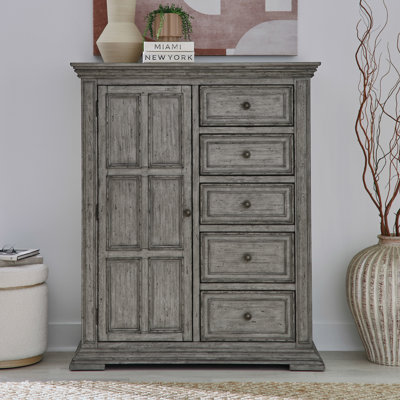 Temple Cloud 5 Drawer Door Chest w/ Adjustable Shelves
