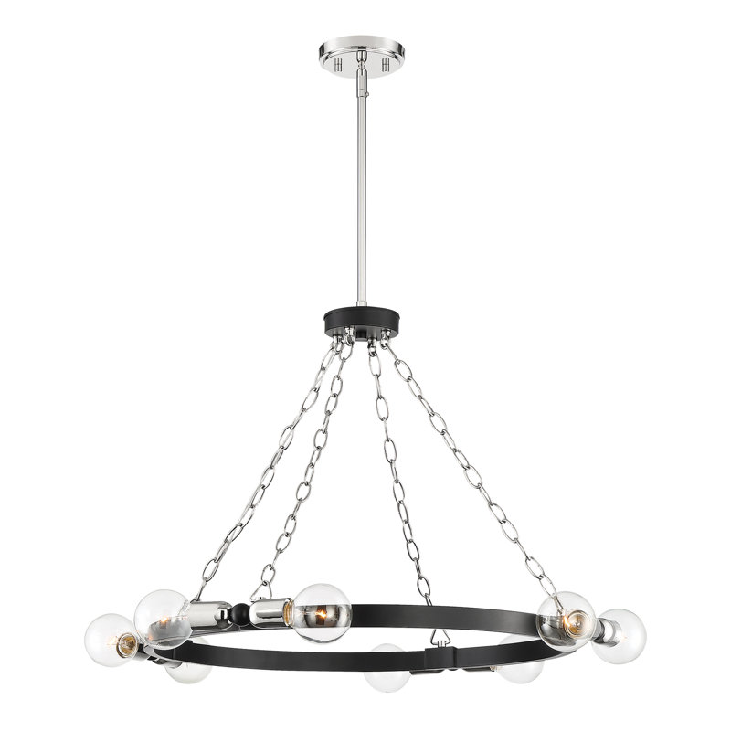 Hornsea 8 - Light Dimmable Wagon Wheel Chandelier