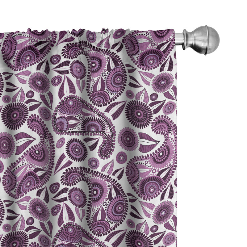 Paisley Semi-Sheer Rod Pocket Curtain Panels, 28" x 84"