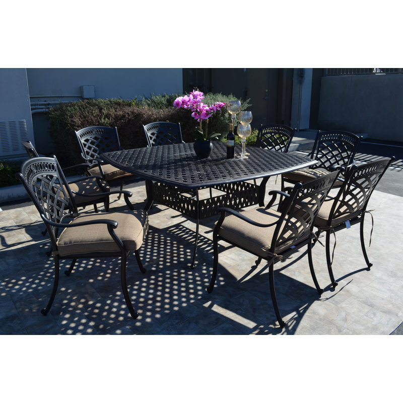 Wildermuth 8 - Person Patio Dining Set with Square Table , Sunbrella® Cushions Included