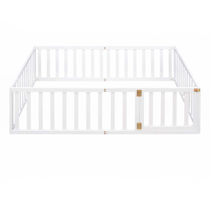 Wood Daybed Frame With Fence, Full/Double, White