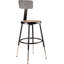Tabouret à hauteur ajustable avec dossier et siège rond en panneau dur-1662858887