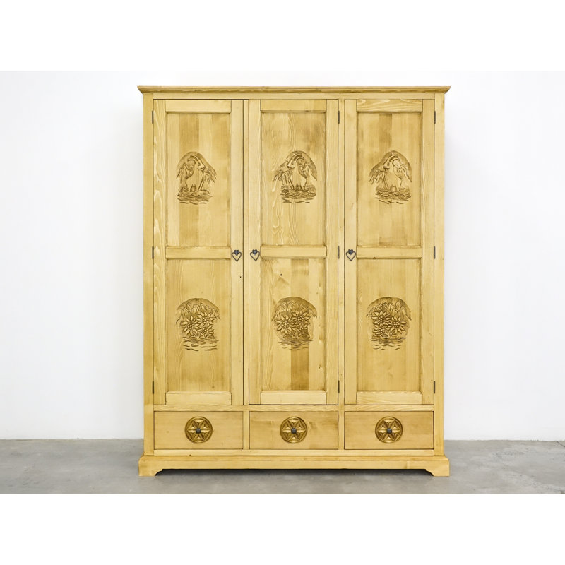Oronoco 3 Door Solid Wood Wardrobe