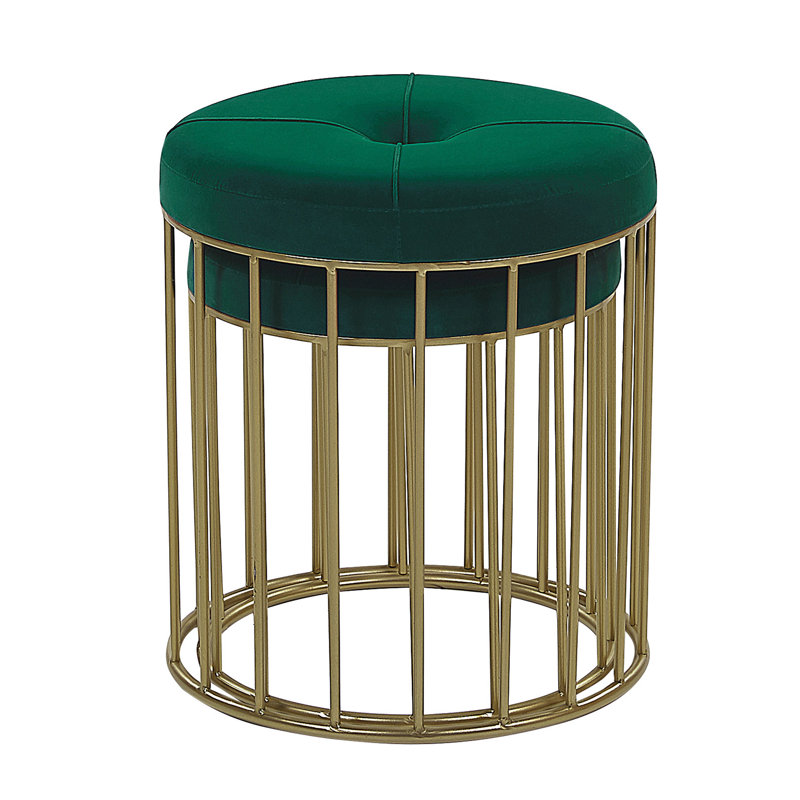 Manufactured Wood Accent Stool, Dark Green