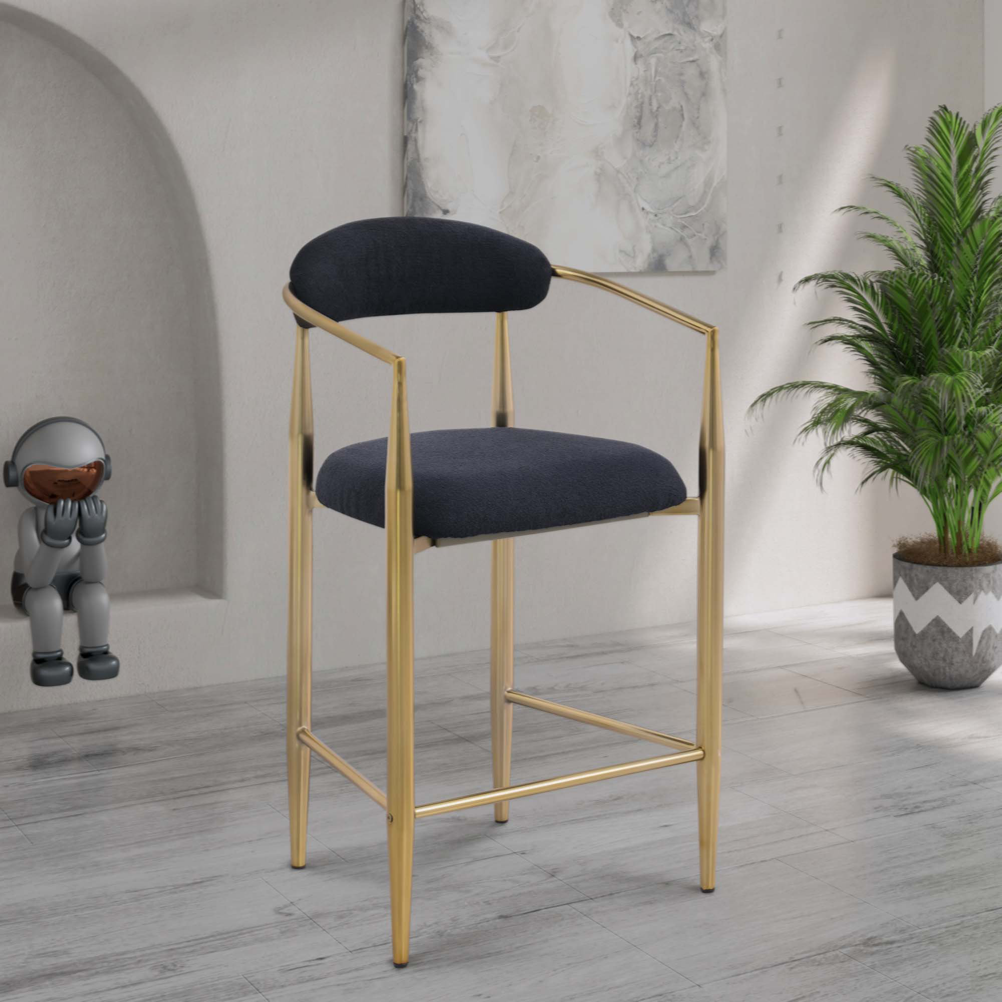 Latitude Run® Helgeson Modern Upholstered Bar Stools, Vintage High