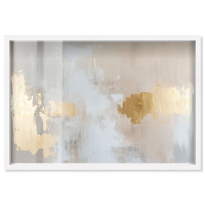 Décoration murale bohème doux «Soft Shaimmer I» par Art Remedy, cadre blanc, 15 x 10