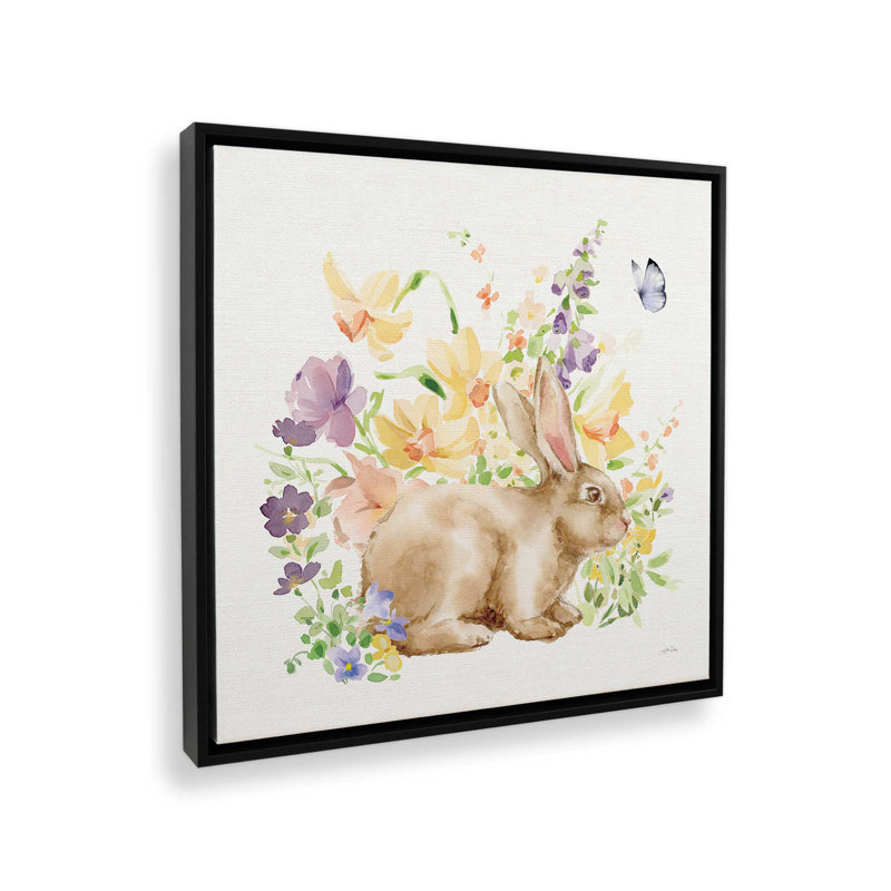 «Spring Celebration III» par Katrina Pete, reproduction d'art sur toile, H 20 po x l 20 po, Floater Frame, Noir