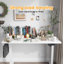 Bureau debout électrique à hauteur ajustable avec 4 roulettes verrouillables, crochet, grand tapis de souris-1273484578-1273484589