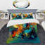 Ensemble de housse de couette en microfibre / polyester Orange Blue-1552536653