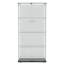 4-Tier Double Door Glass Display Cabinet with USB LED Strip, 163cmH Large Frameless Curio Cabinet with Glass Top, Black / White-1975298136