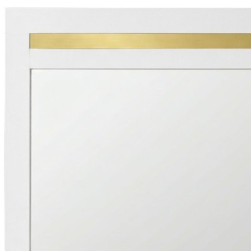 Miroir rectangulaire contemporain à cadre en bois Josiah White/Gold 41 po L x 40 po H