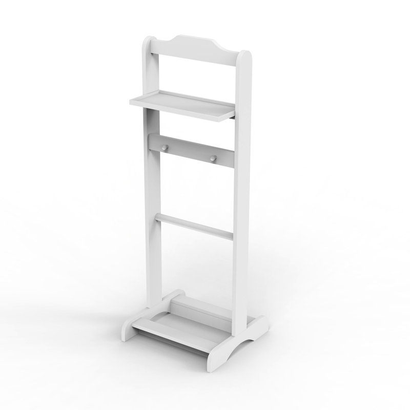 Portant à vêtements Accent, support à vêtements avec organisateur de rangement, Blanc