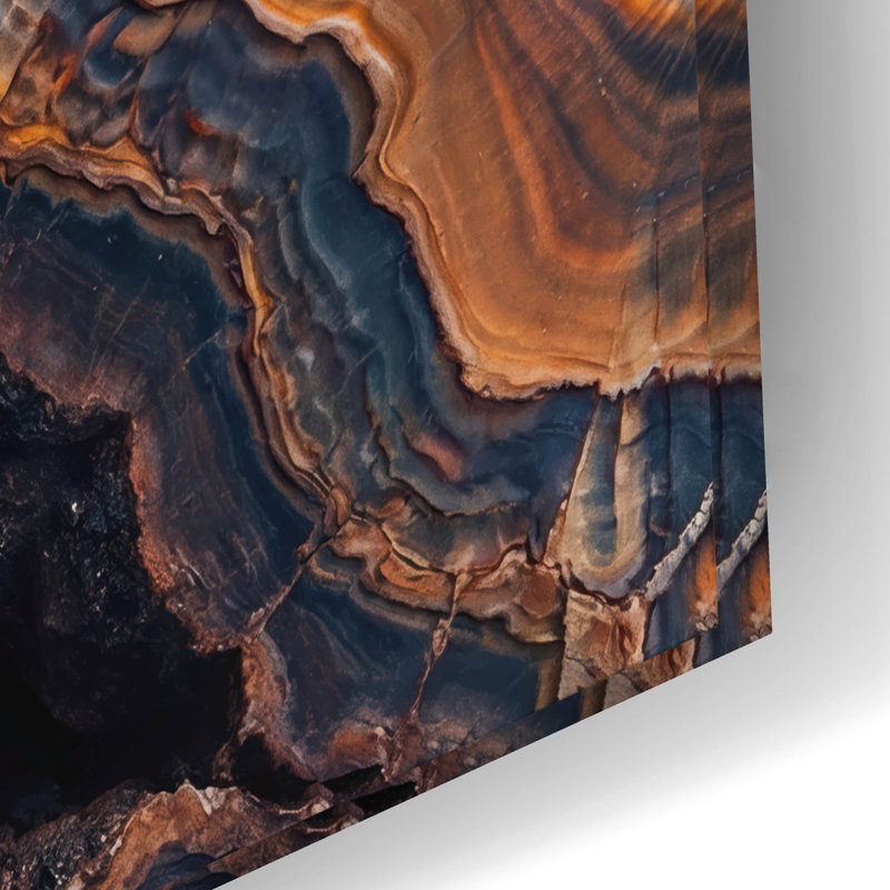Art mural en verre acrylique épique «Petrified Tree Trunk» par Rich Monet, 24 po x 16 po, H 16 po x l 24 po