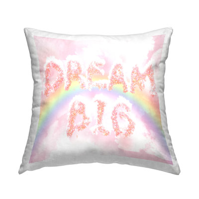 Dream Big Pastel Dazzling Rainbow Printed Throw Pillow Design By Ziwei Li