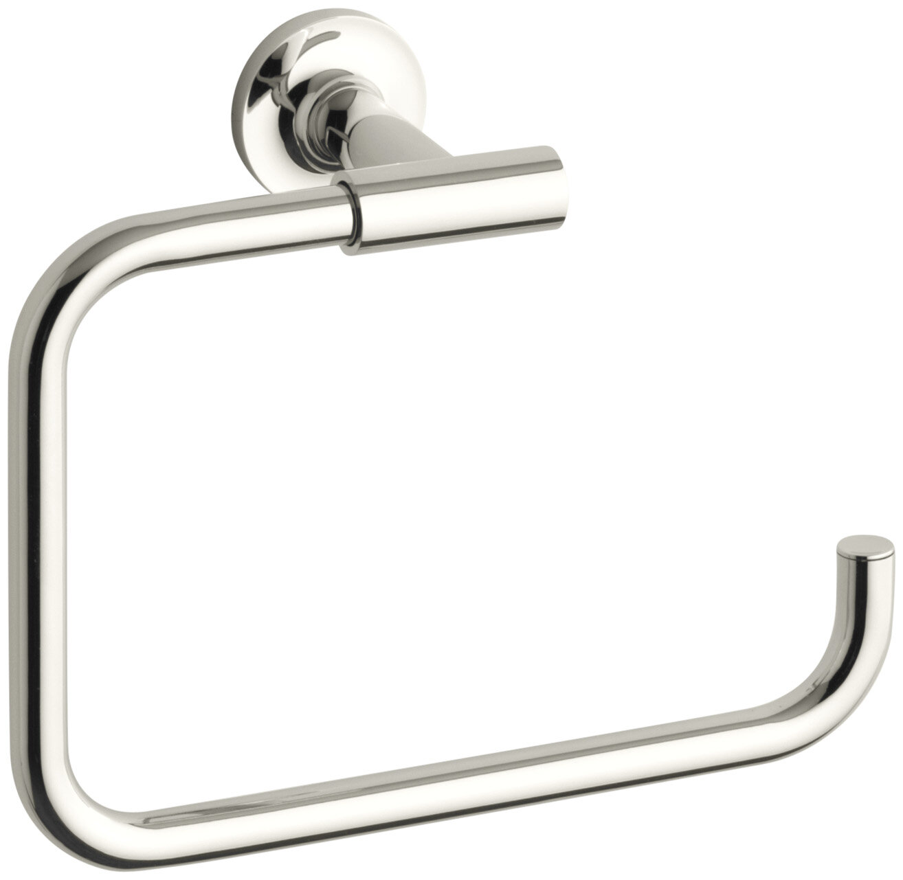 Vibrant Polished Nickel Kohler K-14441-SN Purist® Modern  Contemporary  Wall Mounted Towel Ring