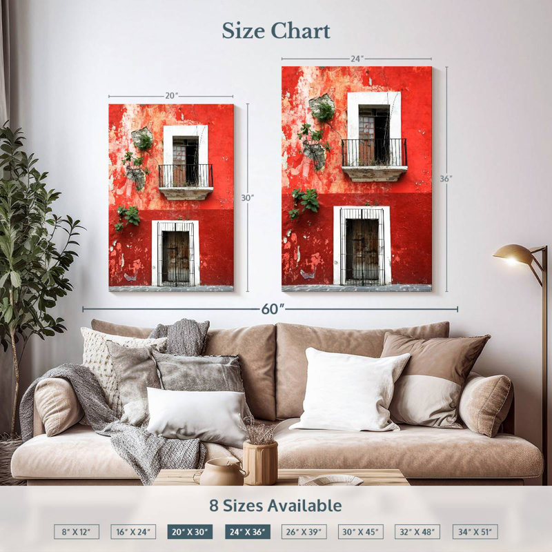 Lilie Red Facade, 36" H x 24" W