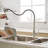 Commercial Brushed Nickel Kitchen Faucet with Pull Out Sprayer, Single Handle for Easy Control and Efficient Cleaning-130629736